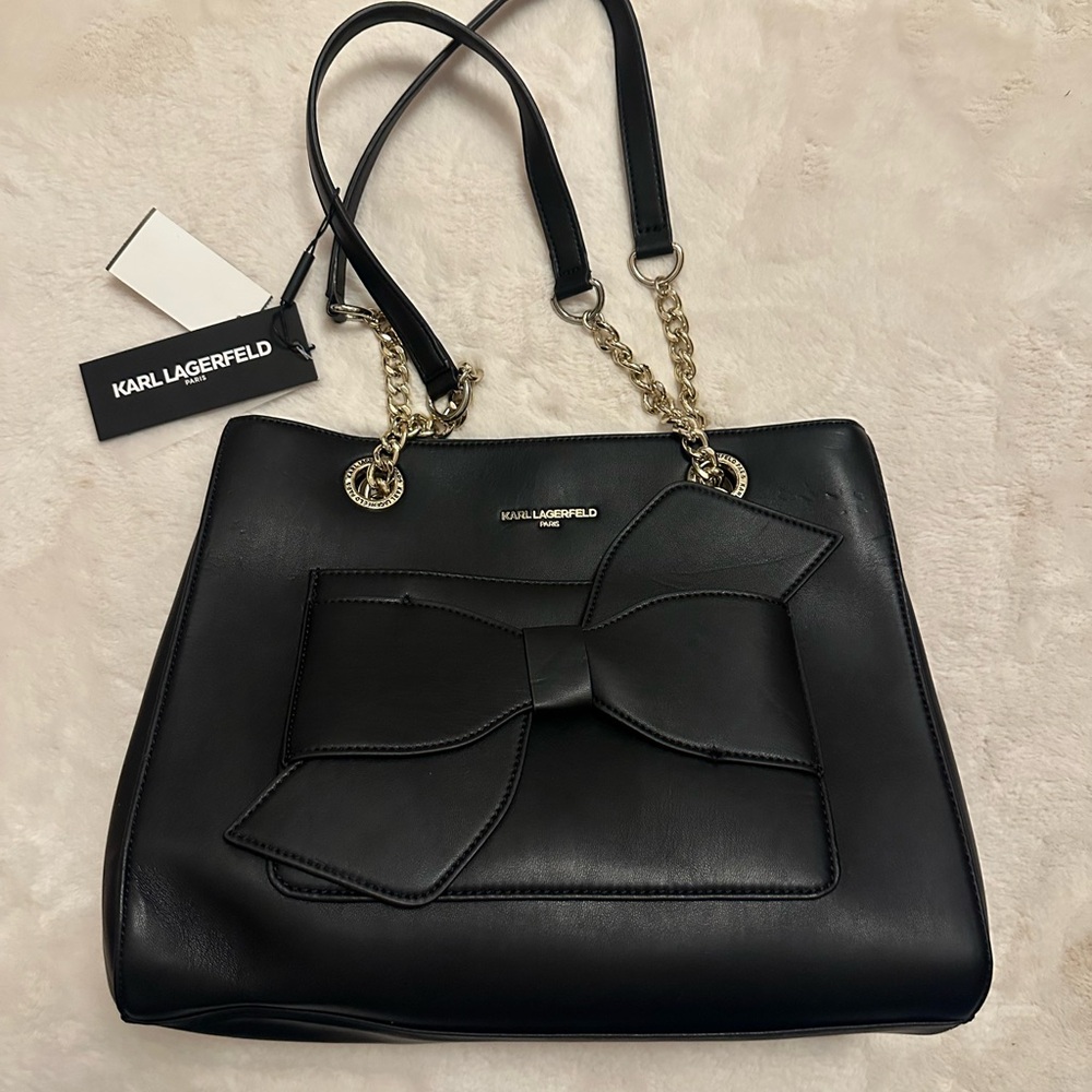 Karl Lagerfeld Black Minimalist Shoulder Bag